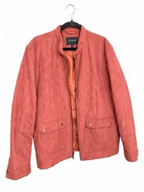 Banana Republic Women’s XL Quilted Faux Suede Jacket Camel Brown Stand Collar